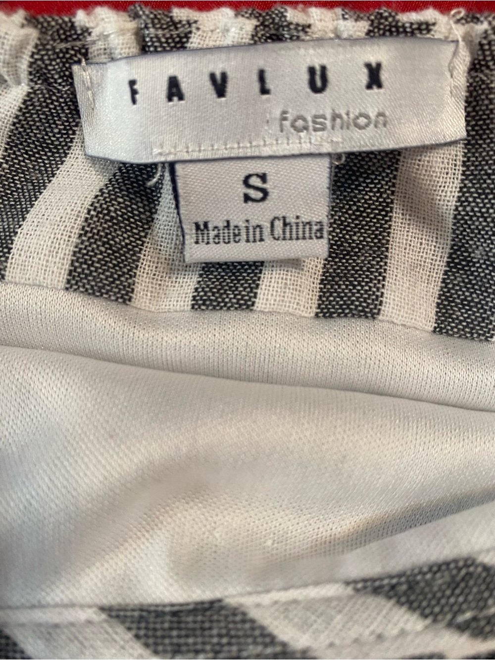 FAVLUX White and Gray Vertical Stripe Tie-Front Linen Mini Skirt size small - Picture 8 of 8